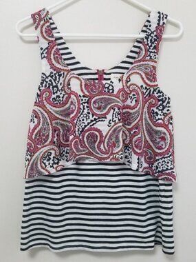 Anthropologie | Meadow Rue Paisley Stripe Tank XS